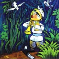 franciscus van assisi, schilderij van He Qi uit de missie-zendingskalender 2004